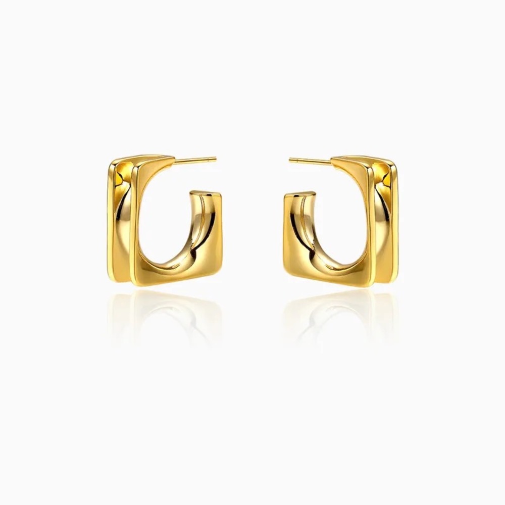 Golden Geometric Earrings